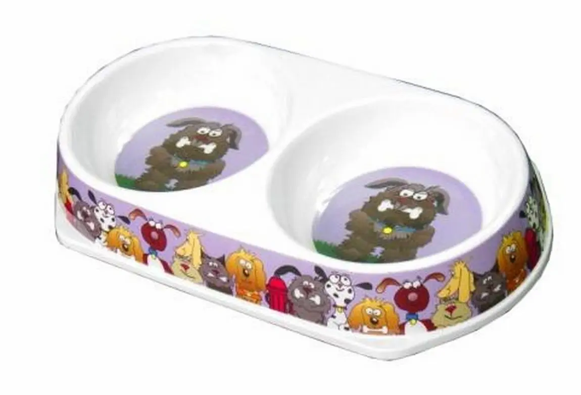 Castron Melamina Dublu 2X450 ml Albastru 8023