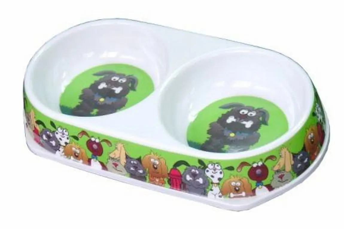 Castron Melamina Caini Verde 2x450 ml 8022