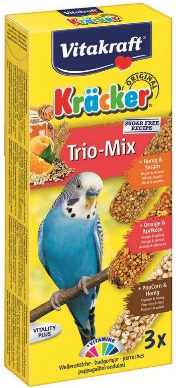 Vitakraft Baton Perus Trio Mix Miere/Caise/Popcorn 3 buc 90 g