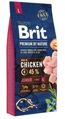 Brit Premium By Nature Junior L - 15-kg