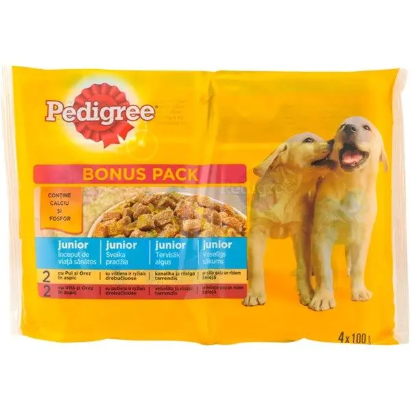Pedigree Plic Junior Pui in Aspic 4x100 g