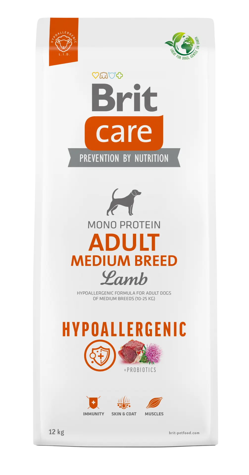 Brit Care Dog Hypoallergenic Adult Medium Breed Miel 12 kg