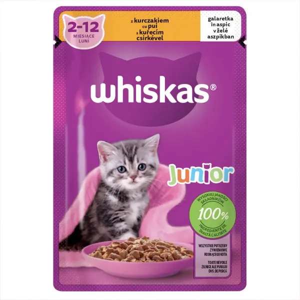 Whiskas Plic Junior Pui In Aspic 85 G