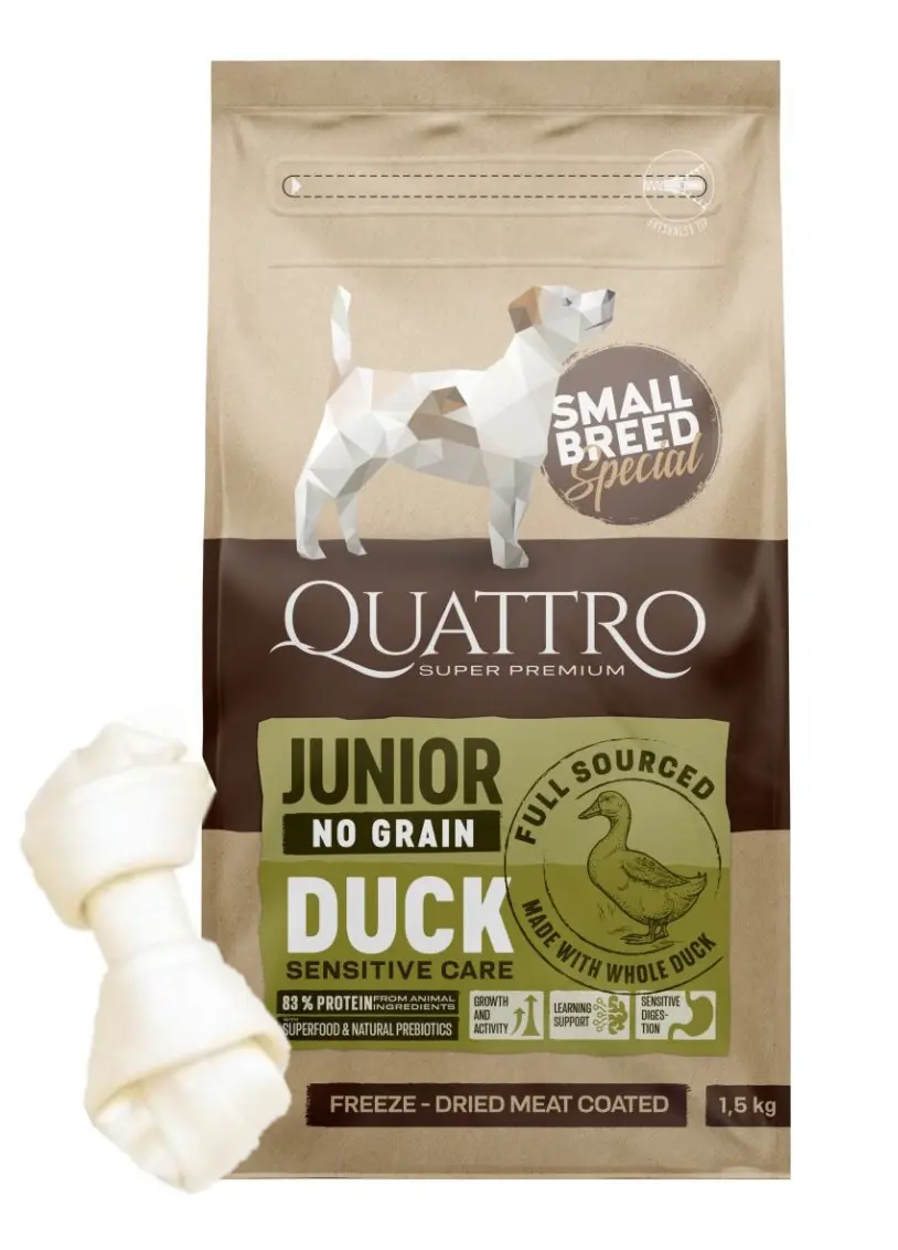 Quattro Dog Small Breed No Grain Junior 1,5 kg