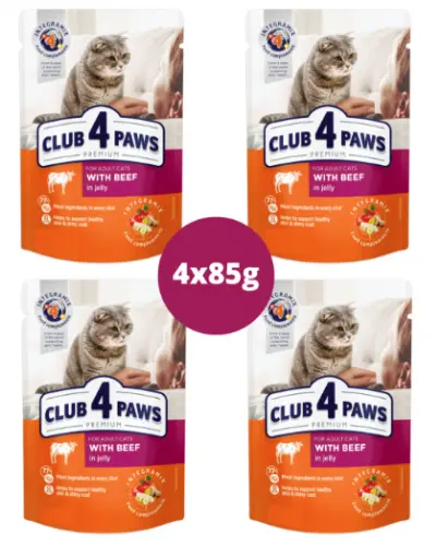 Club 4 Paws Pisica Plic Vita 4 X 85 g
