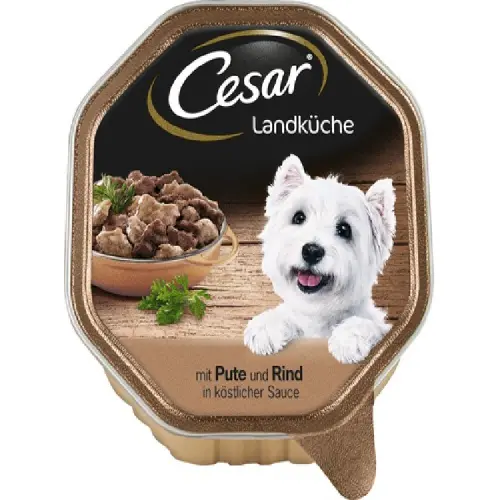 Conserva Cesar, hrana umeda pentru caini adulti, Curcan si Vita, 150 gr