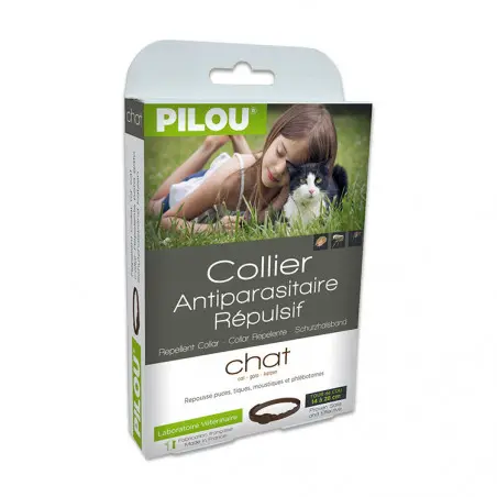 Zgarda antiparazitara pentru pisici, 35 cm, Pilou