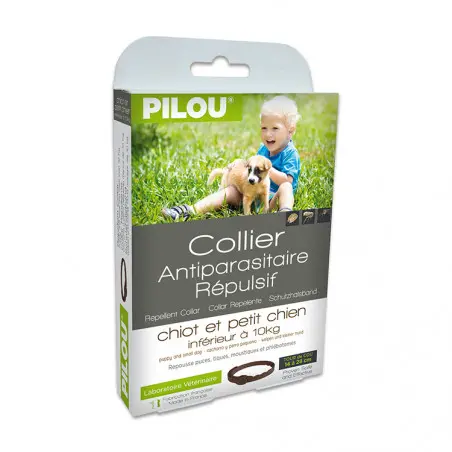 Zgarda antiparazitara pentru caini juniori de talie mica, 35 cm, Pilou