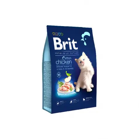 Brit Premium Kitten, hrana uscata pentru pisici, Pui, 1,5 kg