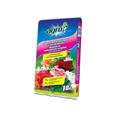 Substrat pentru muscate si flori de balcon, Agro, 10 L