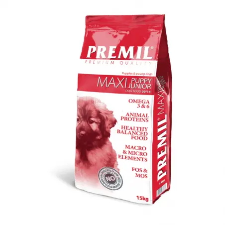 Premil Maxi Puppy Junior, hrana uscata pentru catei, 15 kg