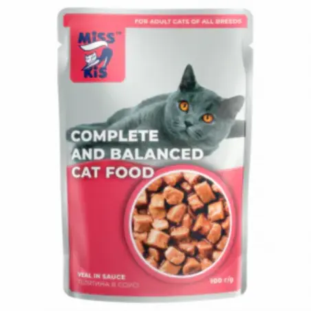 Miss Kis, hrana umeda pentru pisici, vanat in sos, 100 g