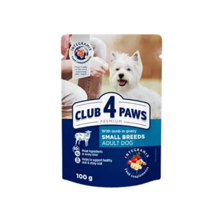 CLUB 4 PAWS PREMIUM, plic hrana umeda caini, miel, 100 gr