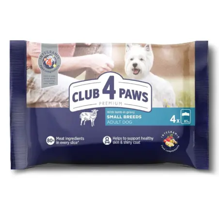 CLUB 4 PAWS PREMIUM, hrana umeda caini, miel, 4x85 gr