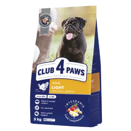 CLUB 4 PAWS PREMIUM, hrana uscata pentru caini sterilizati, curcan, 5 kg
