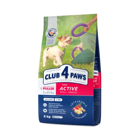 CLUB 4 PAWS PREMIUM, hrana uscata pentru caini activi, talie mica, 5 kg