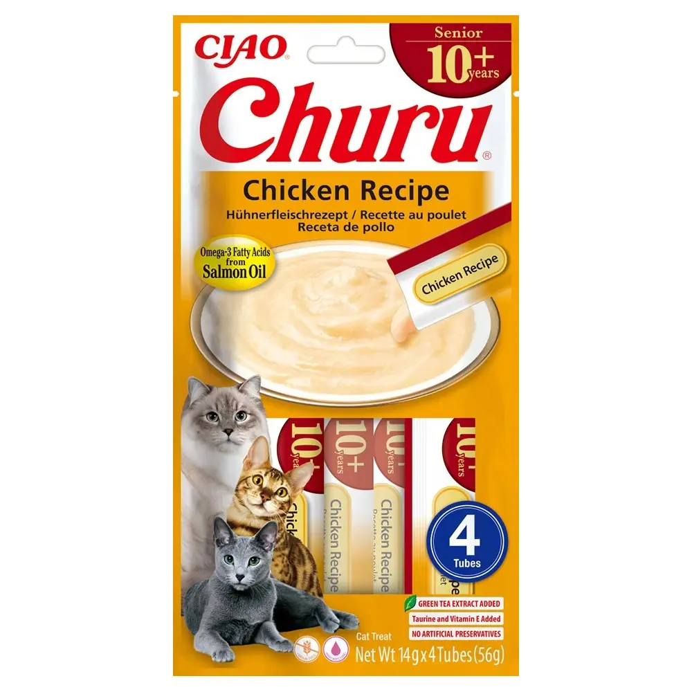 Churu Cat Senior Creamy Treat, 4x14 grame (Data expirare produs: 16.12.2026)