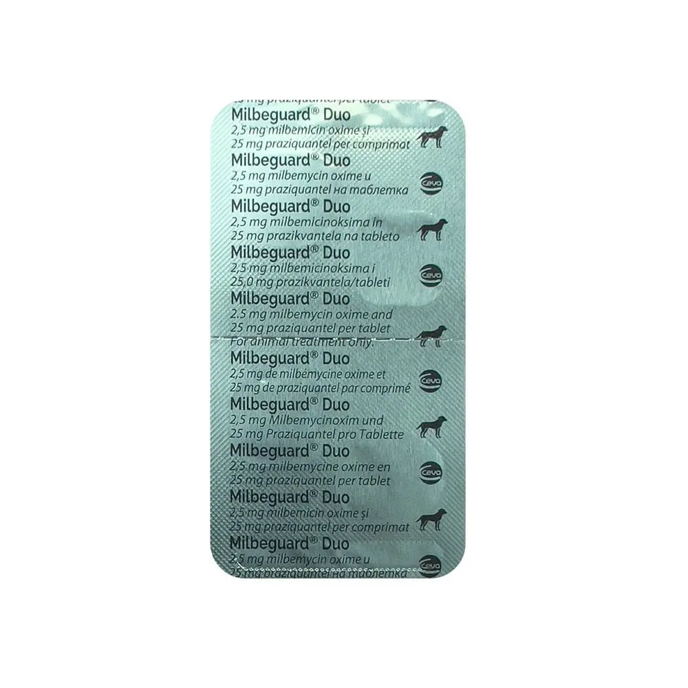 Milbeguard Duo Caine, 2.5/25mg, 1 tableta (Data expirare produs: 30.11.2026)