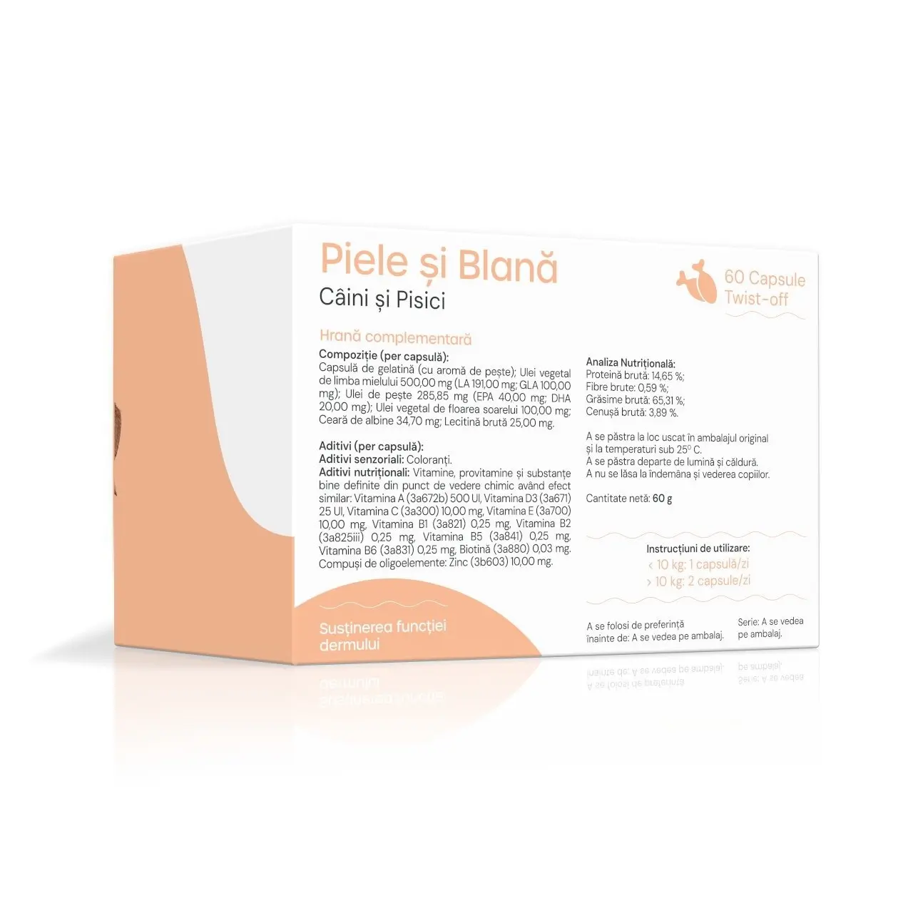 VetAria+ Piele & Blana, 60 capsule Twist-Off - Image 2