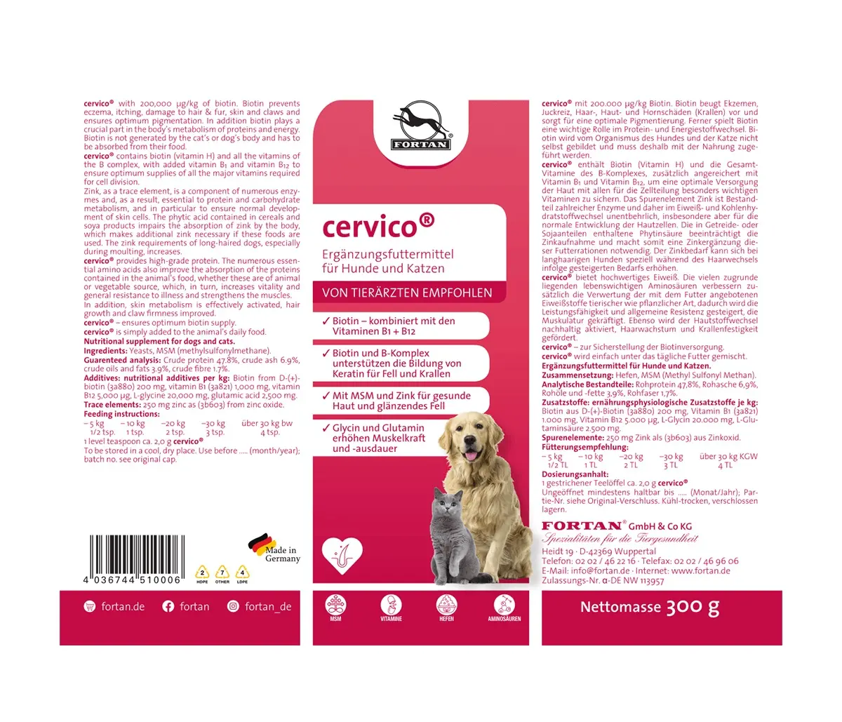 Cervico Fortan, 300 grame - Image 2