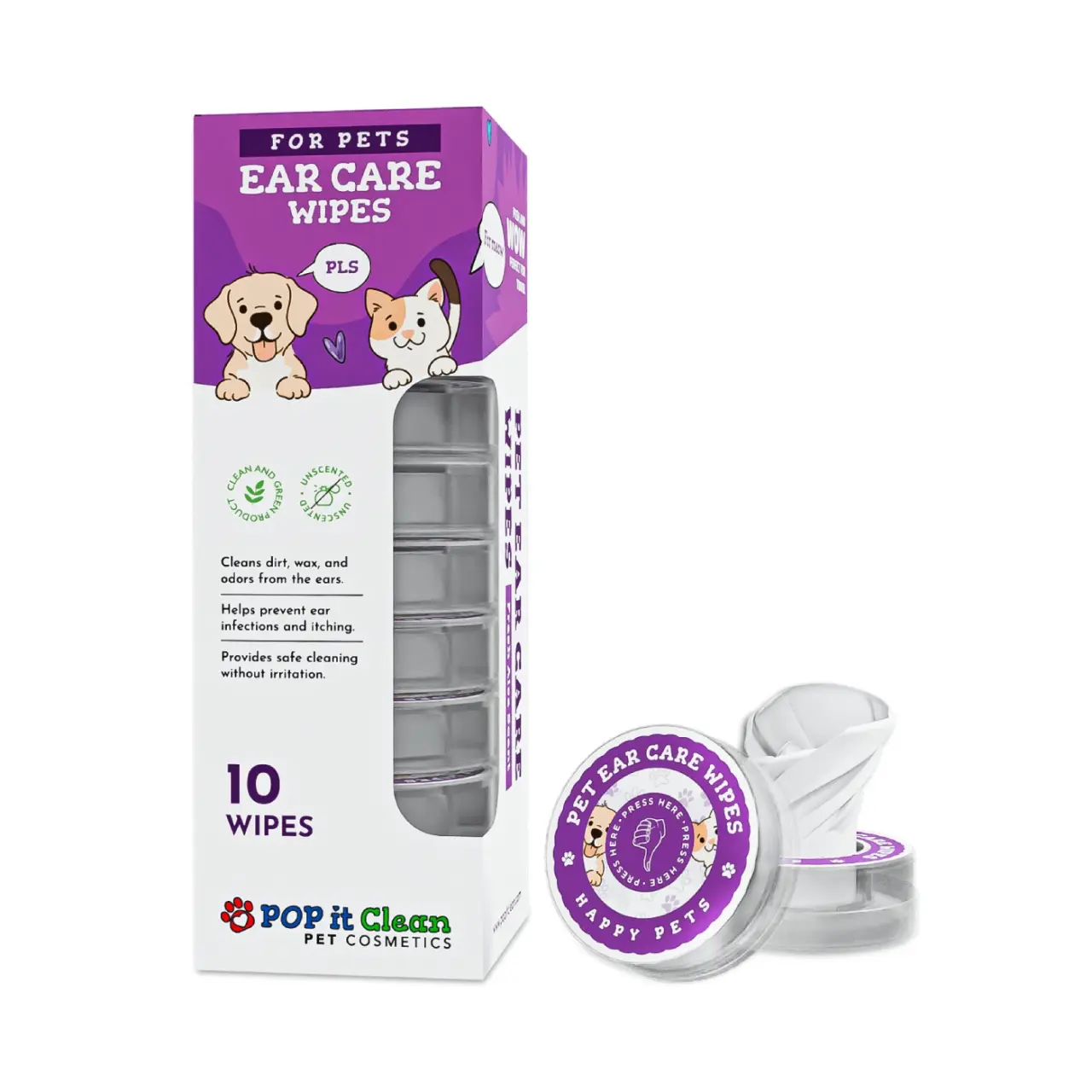 POP it Clean Ear Care Wipes, 10 servetele