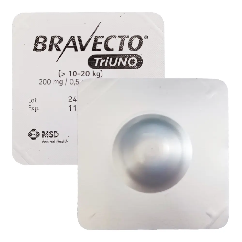 Bravecto TriUNO M, 10-20kg, 1 tableta (Data expirare produs: 30.11.2026)