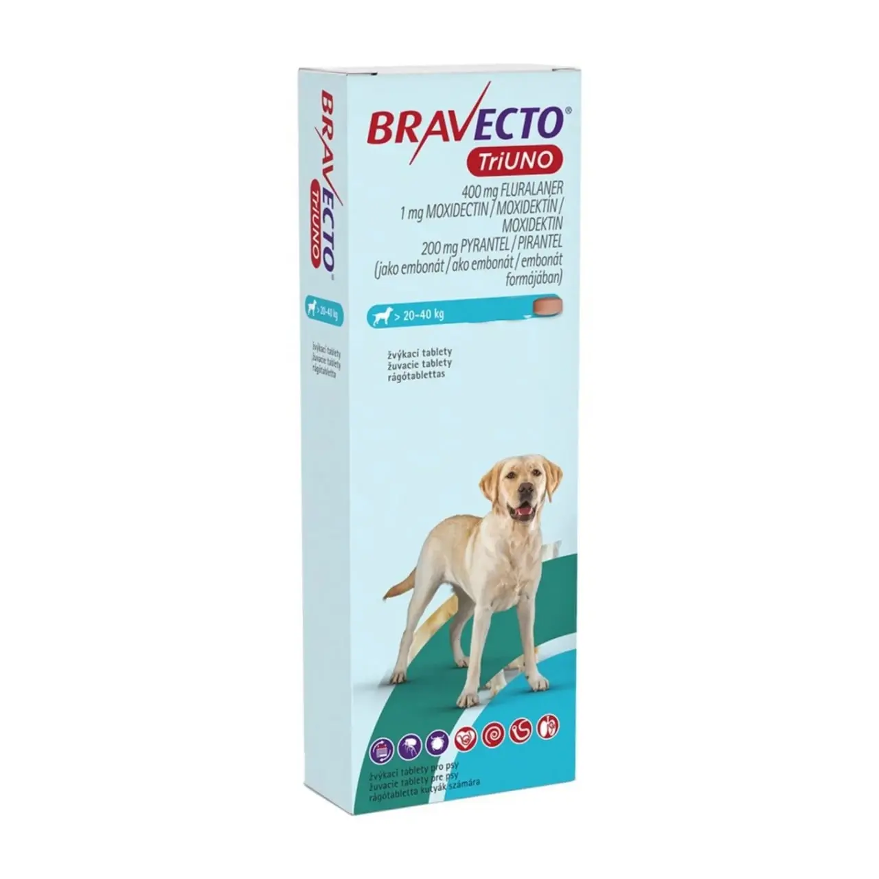 Bravecto TriUno L, 20-40 kg, 1 tableta (Data expirare: 30.07.2026