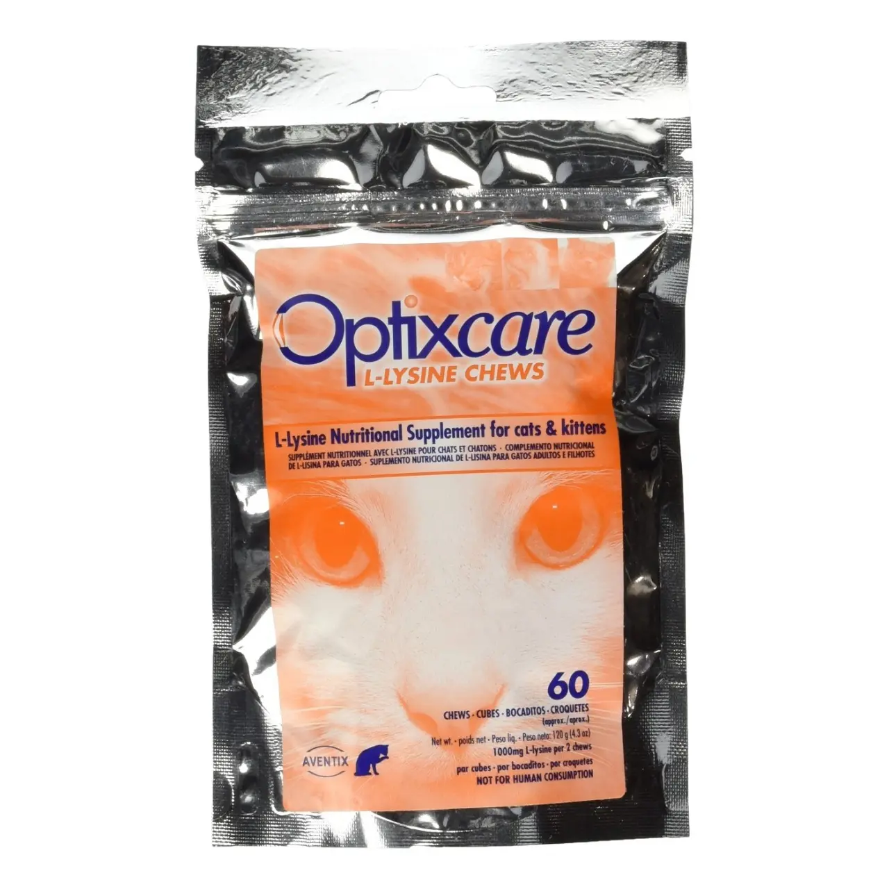 Optixcare L-Lysine Chews, 60 tablete masticabile