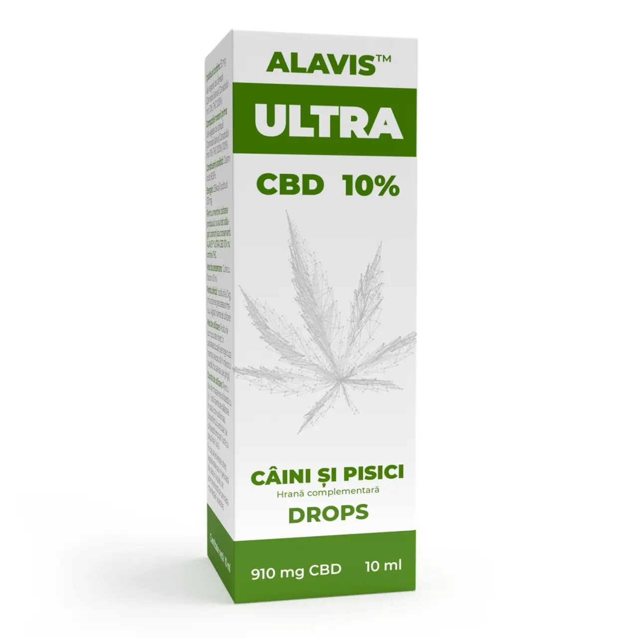 ALAVIS Ultra, Ulei de Canepa CBD 10%, Caini & Pisici, 10ml