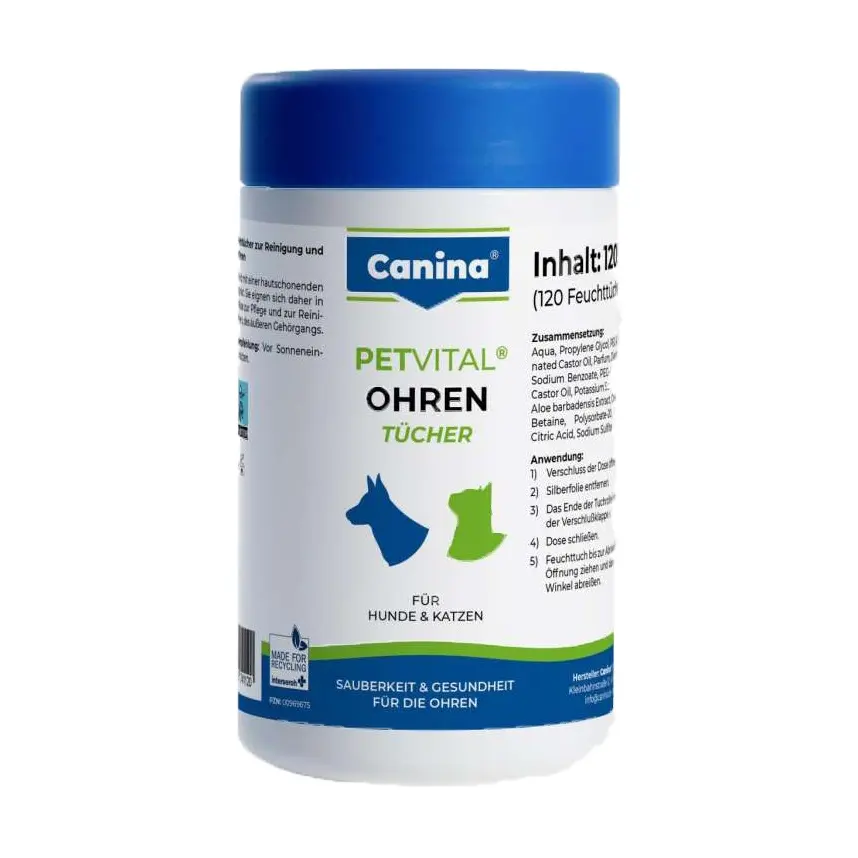 Canina Petvital Servetele Urechi, 120 bucati