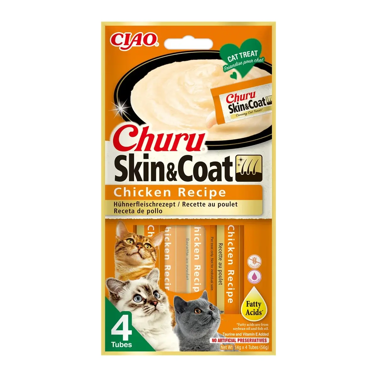 Churu Skin & Coat Pisica, 4x14 grame - Image 2