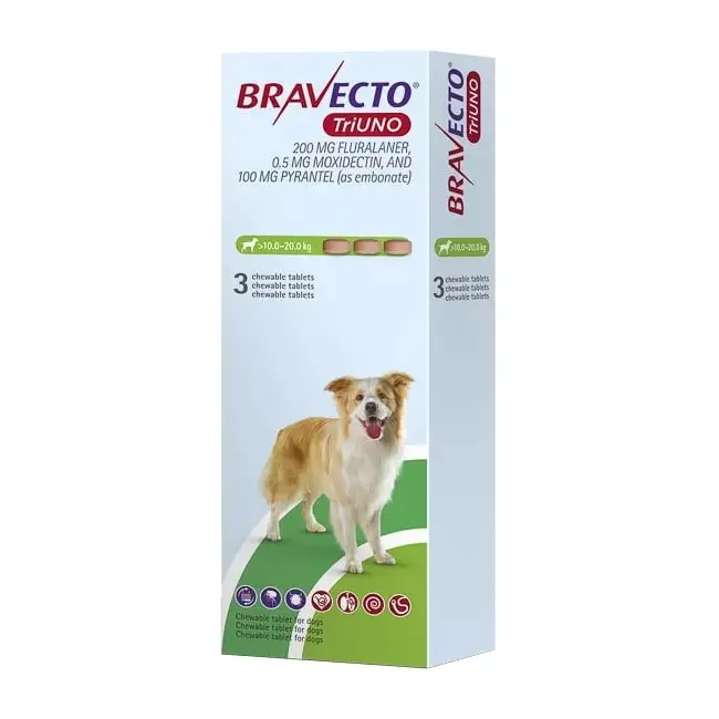 Bravecto TriUNO M, 10-20kg, 1 tableta (Data expirare produs: 30.11.2026) - Image 2