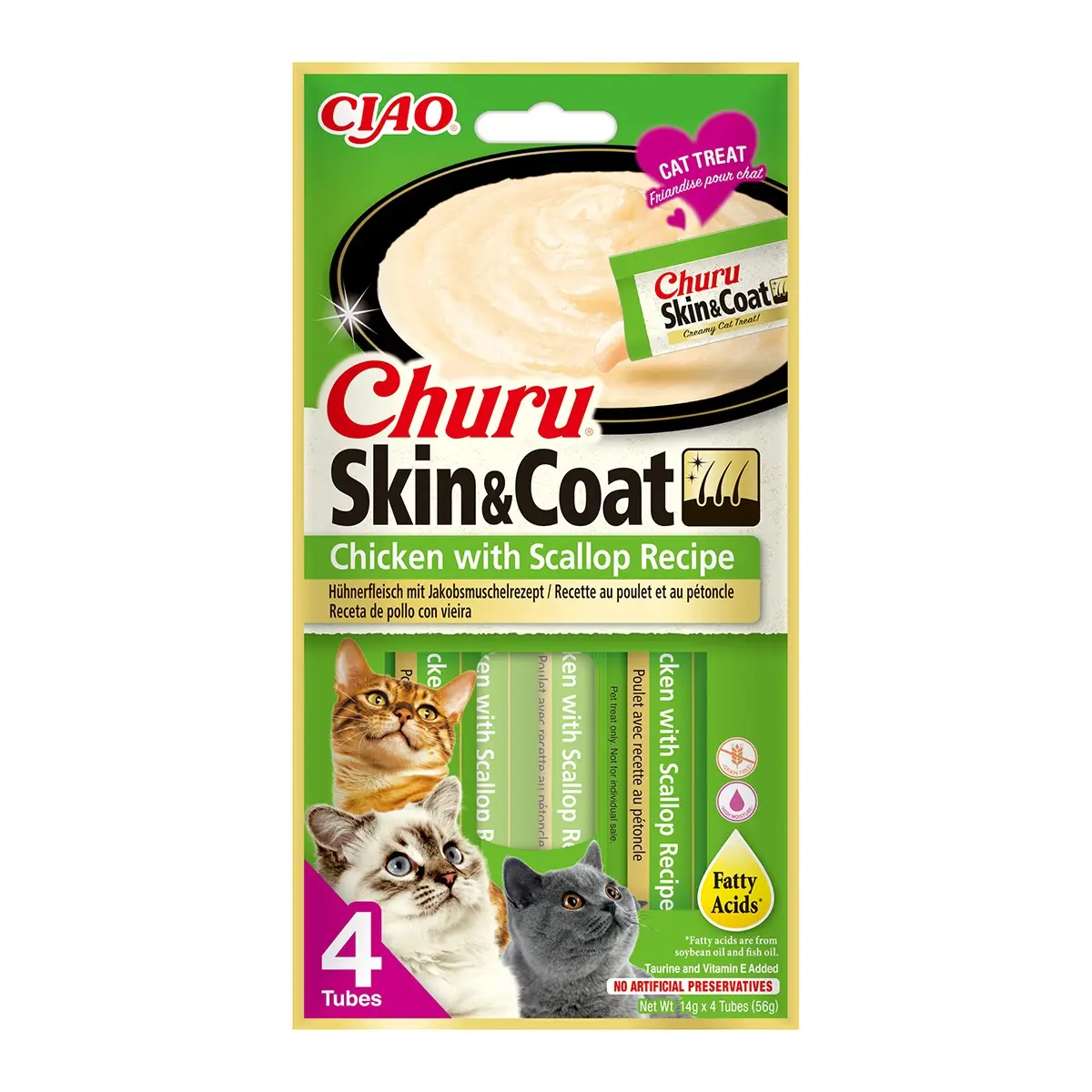 Churu Skin & Coat Pisica, 4x14 grame - Image 3