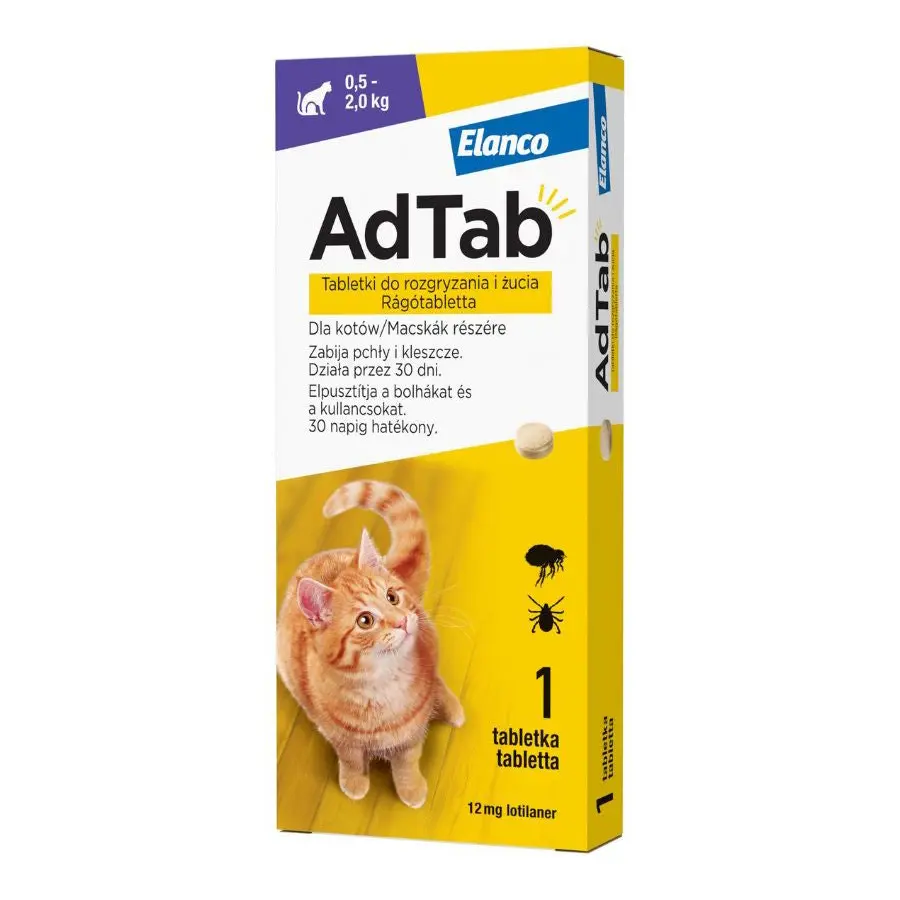 AdTab Pisica, 1 tableta (Data expirare produs: 30.08.2026)