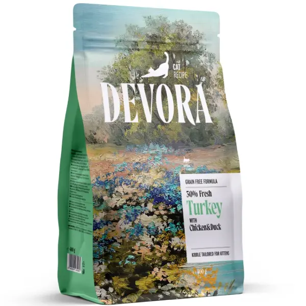 DEVORA GRAIN-FREE CAT KITTEN CURCAN SI RATA 400G
