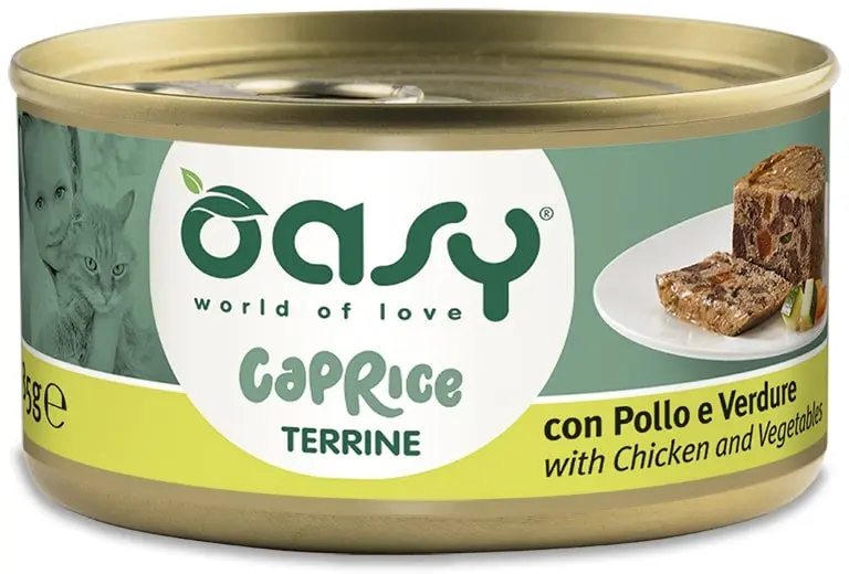 OASY CAPRICE Conserva pentru pisici, Terina cu Pui si Legume 85g