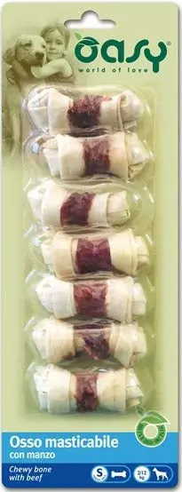 OASY Delicatese pentru caini Os de mestecat cu Vita, marime S, 7 bucati 85g