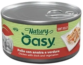 OASY Natury Conserva pentru caini, cu Pui, Rata si Legume, in jeleu 150g