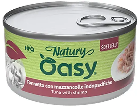 OASY Natury Conserva pentru pisici, cu Ton si Creveti, in jeleu 150g
