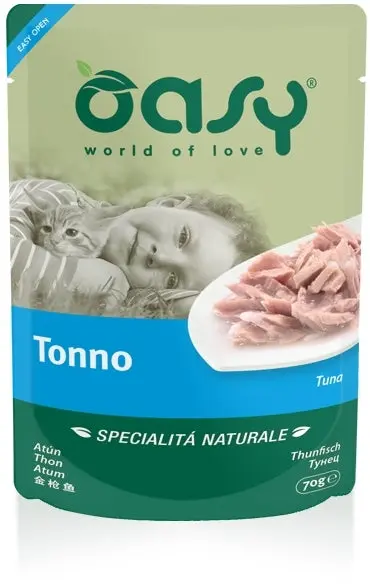 OASY Plic hrana umeda pentru pisici, File de Ton, in sos 70g