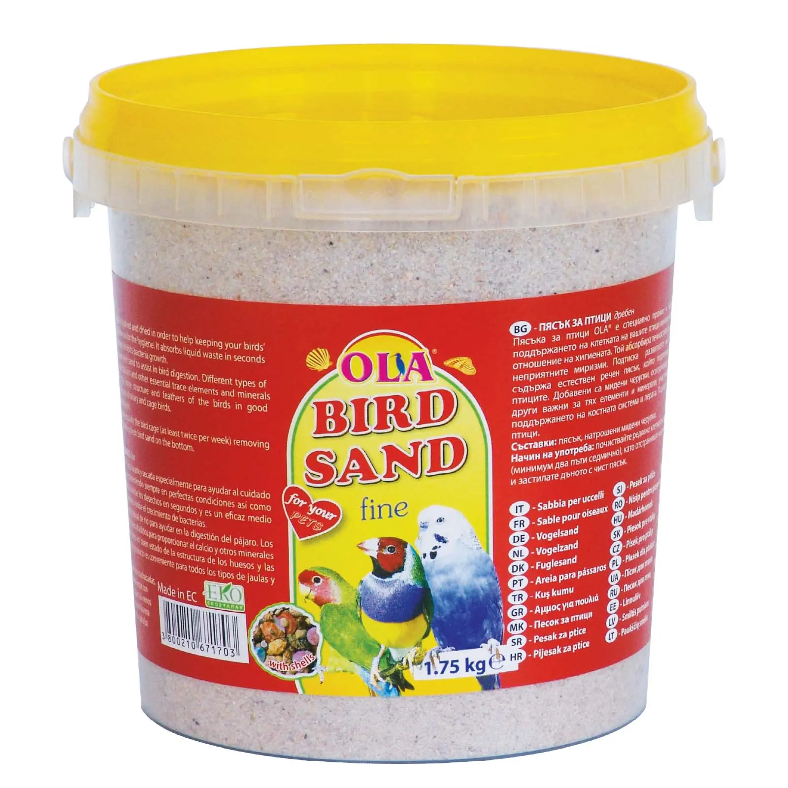 OLA Nisip fin pentru pasari, galeata 1,75kg