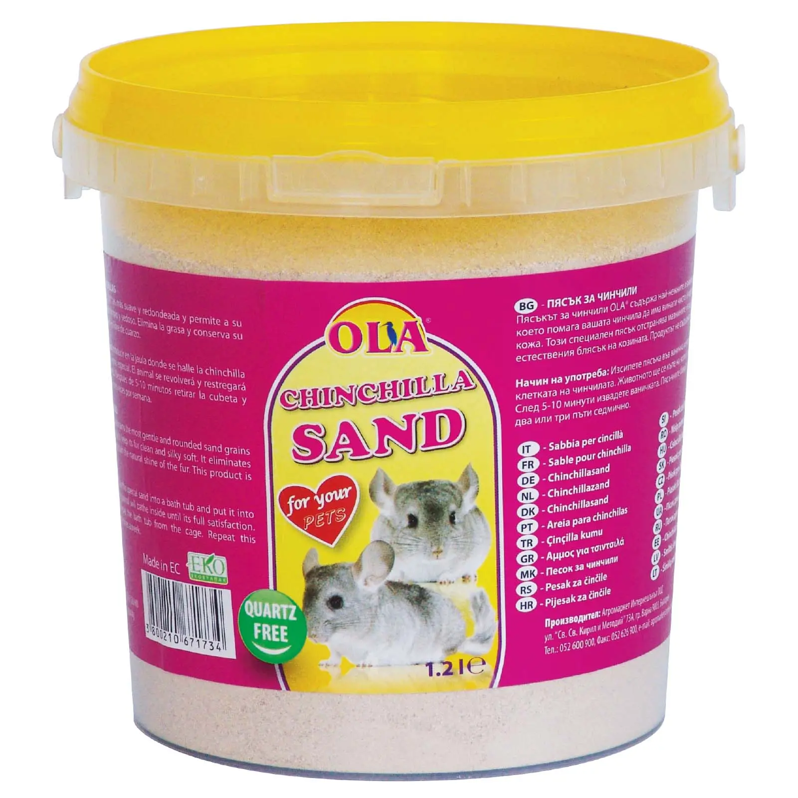 OLA Nisip pentru chinchilla, galeata 1,2L