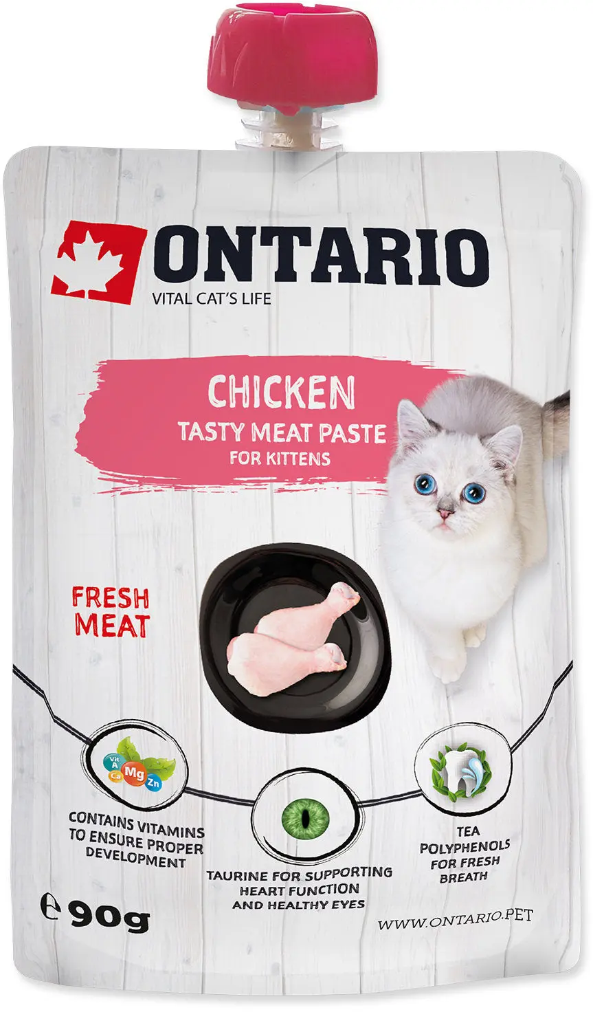 ONTARIO KITTEN Pasta pentru pisicute, carne proaspata de Pui 90g