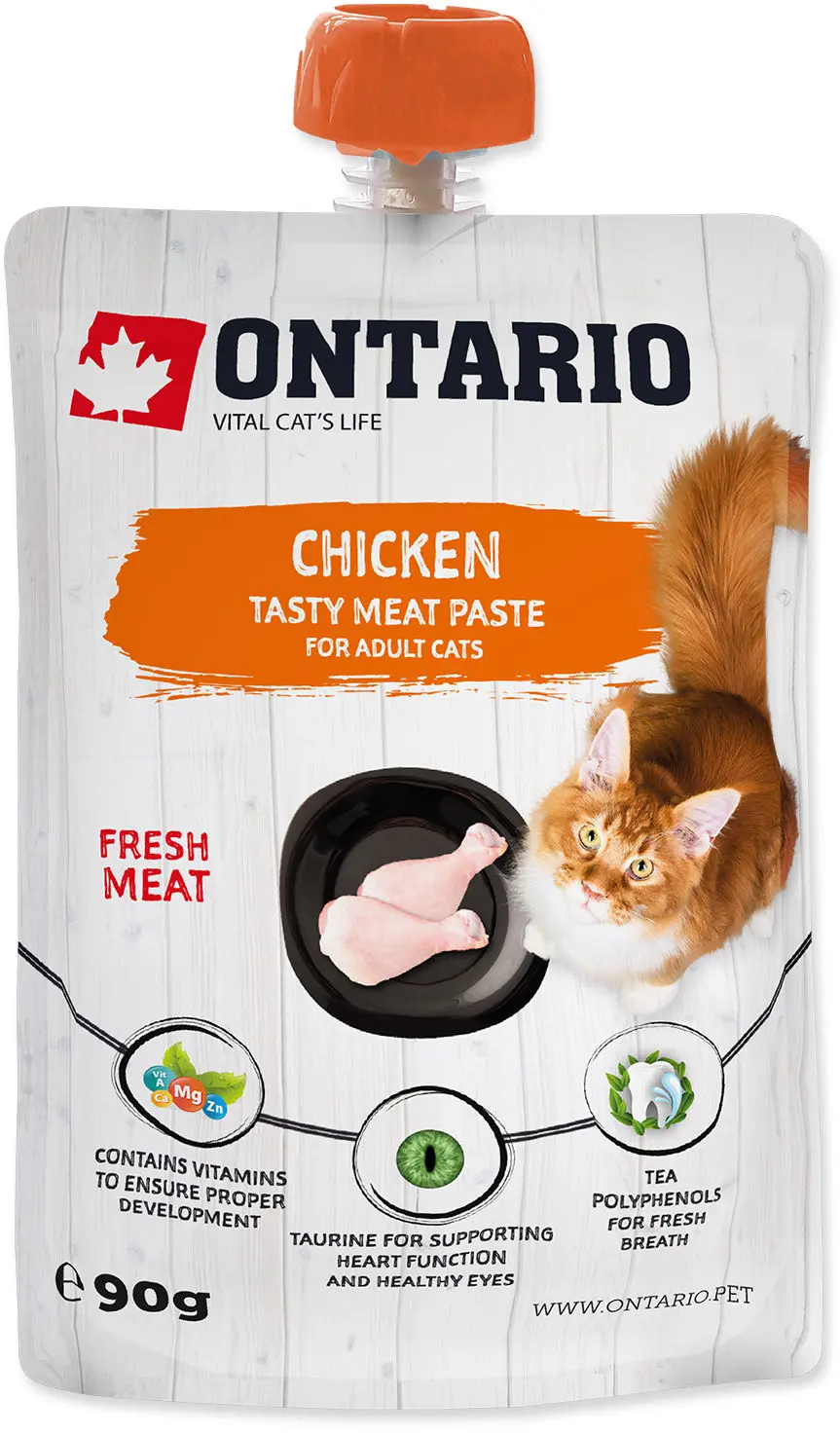 ONTARIO Pasta pentru pisici adulte, carne proaspata de Pui 90g