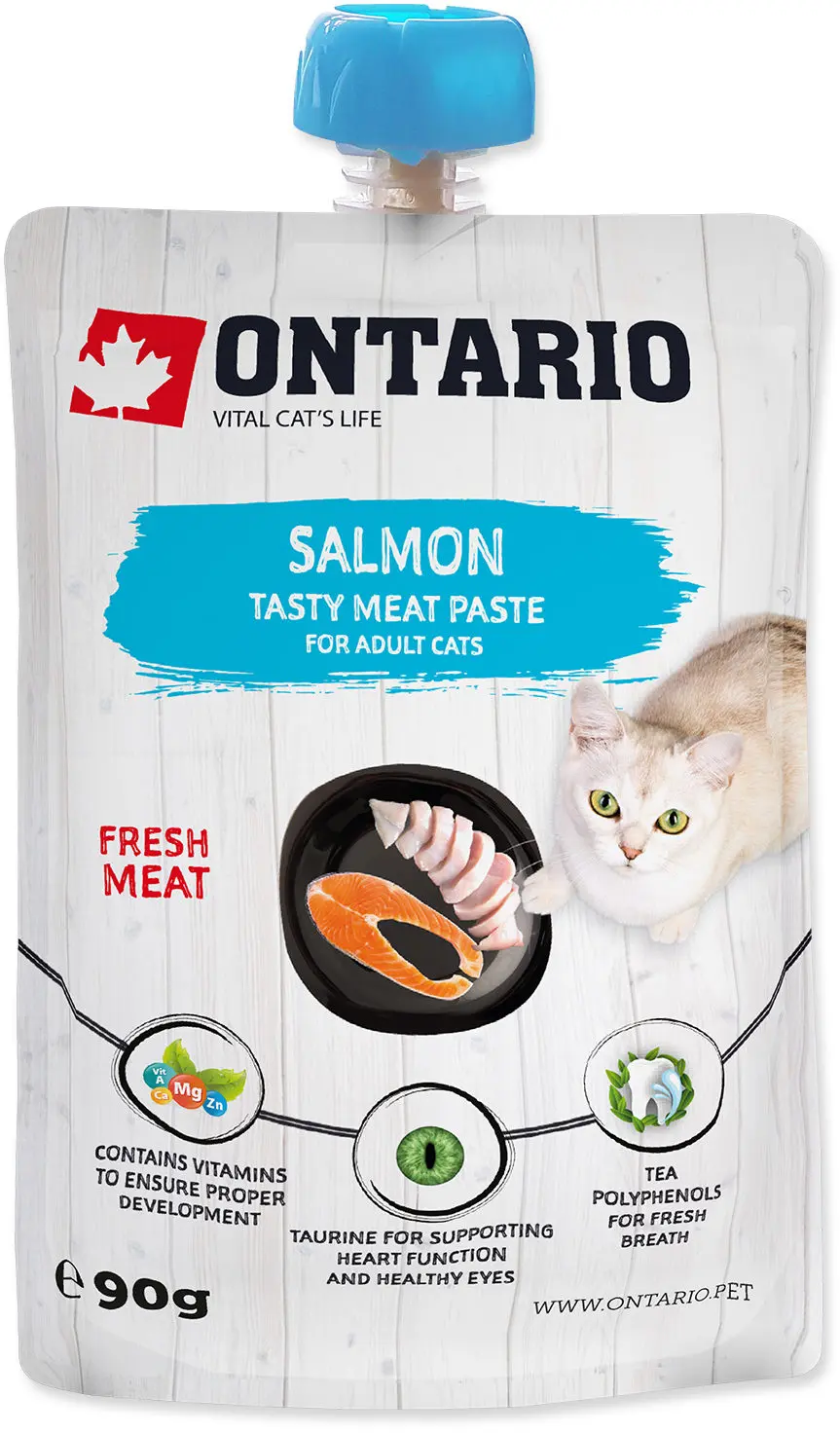 ONTARIO Pasta pentru pisici adulte, carne proaspata de Somon 90g
