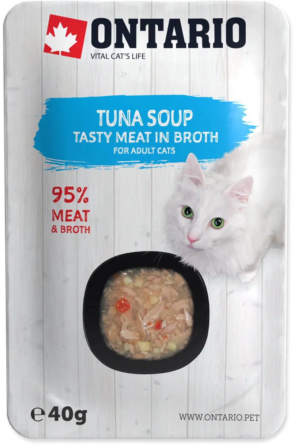 ONTARIO Plic pentru pisici adulte, Supa cu Ton si Legume 40g