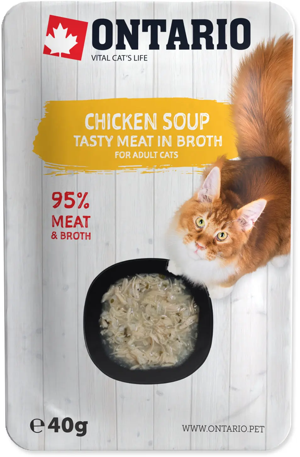 ONTARIO Plic pentru pisici adulte, Supa cu Pui si Legume 40g