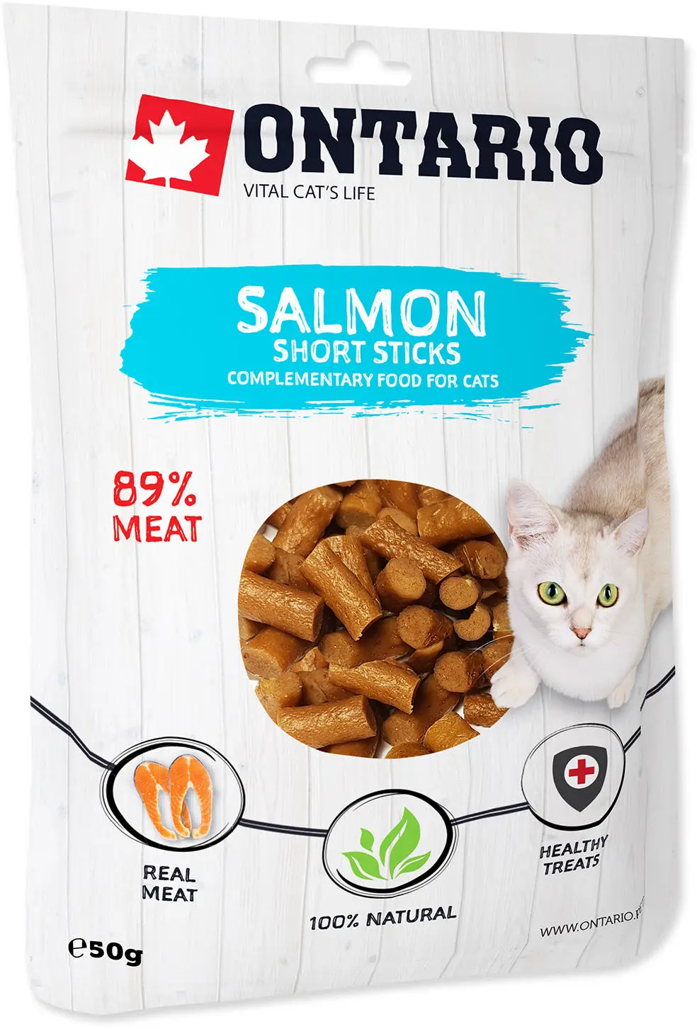 ONTARIO Recompensa pentru pisici adulte, Mini Sticks cu Somon 50g