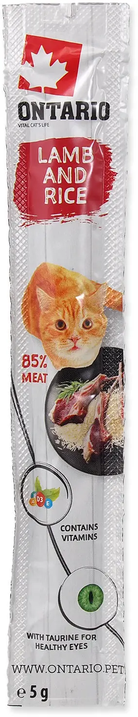 ONTARIO Recompensa pentru pisici adulte, Stick Miel si Orez 5g