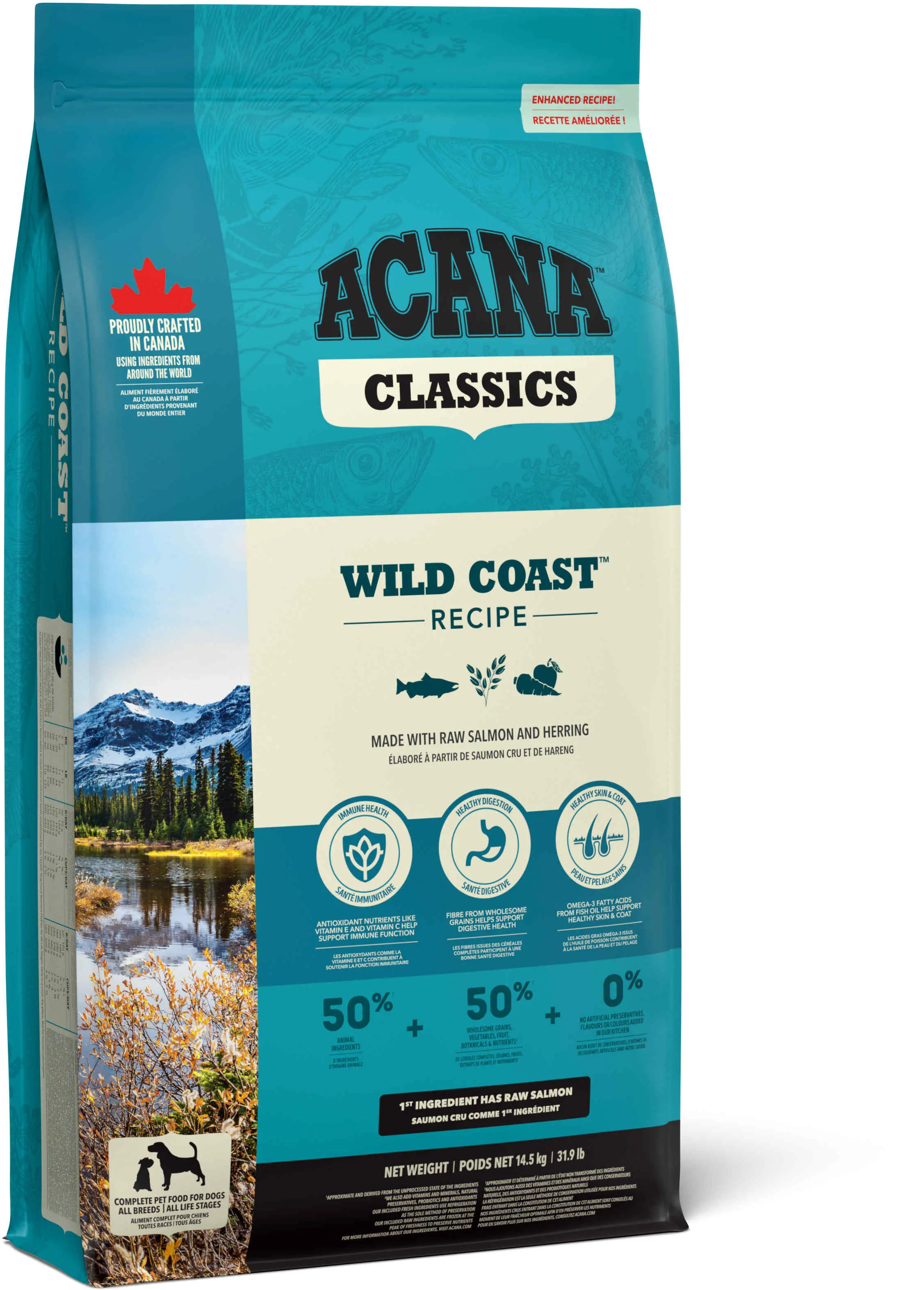 ACANA Clasic Wild Coast, cu Somon si Hering